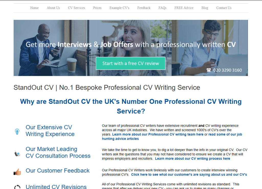 Early StandOut CV Early StandOut CV homepage