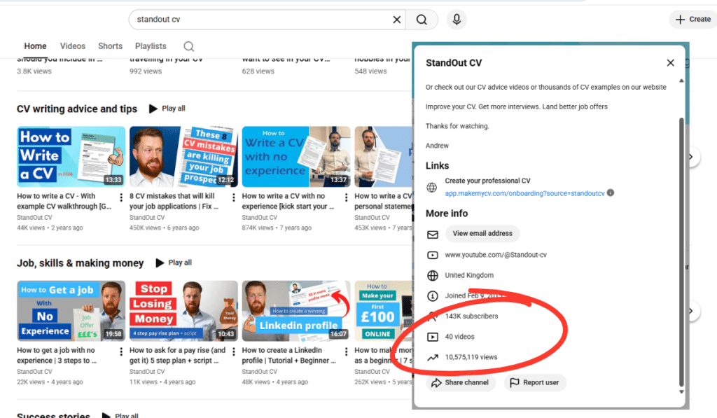 YouTube growth
