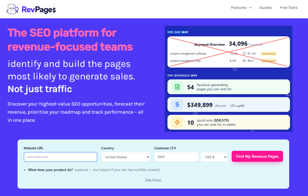 RevPages - SaaS keyword research tool RevPages - SaaS keyword research tool